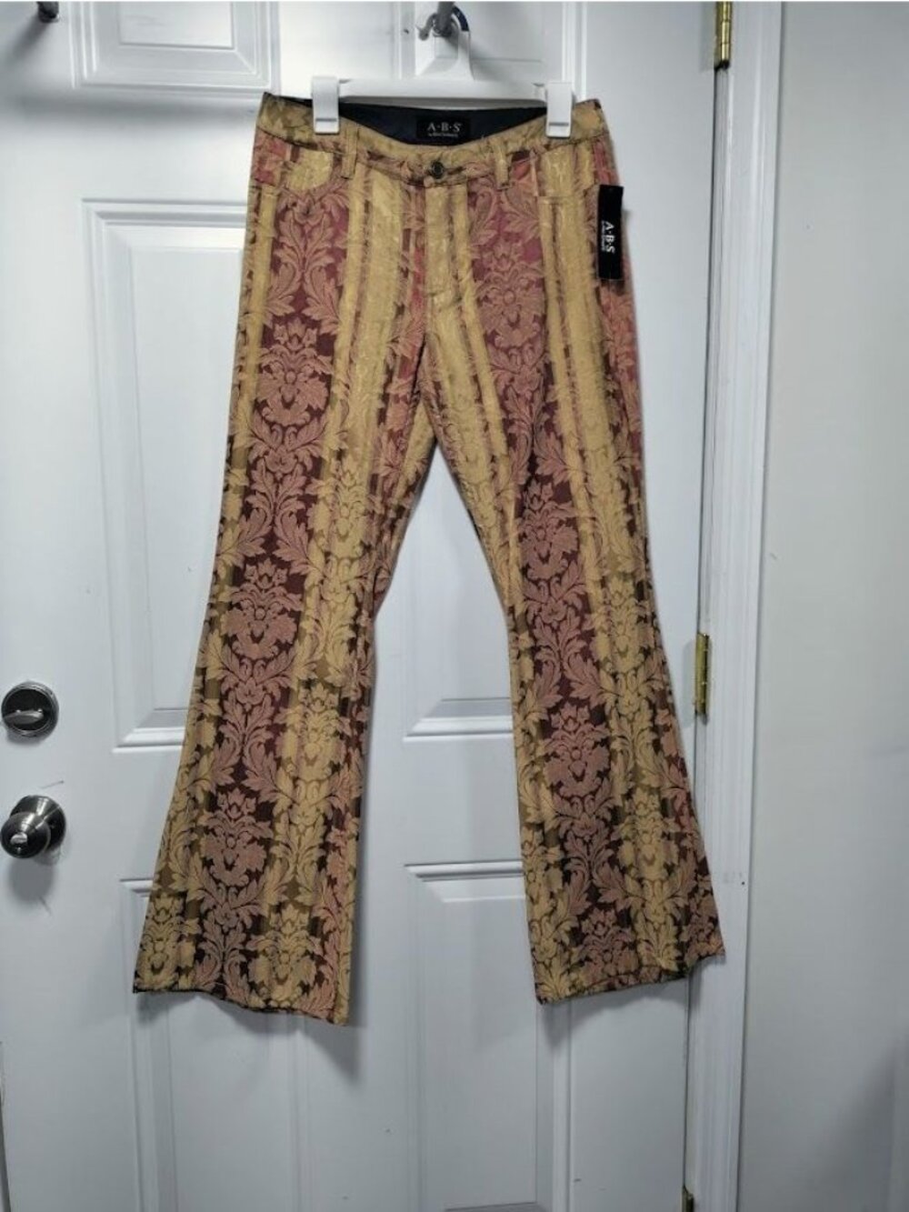 A.B.S. By Allen Schwartz Womens Size 10 Printed Bell-Bottom Pants Boho Festival - Picture 5 of 7